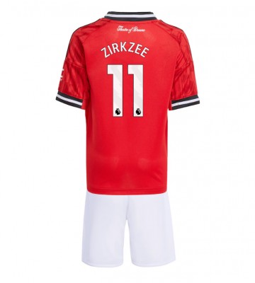 Manchester United Joshua Zirkzee #11 Hjemmebanetrøje Børn 2025-26 Kortærmet (+ Korte bukser)